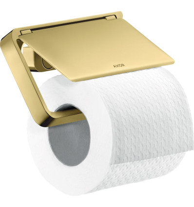 Uchwyt na papier toaletowy z osłoną Mosiądz Polerowany AXOR Universal Softsquare Axor (42836930)