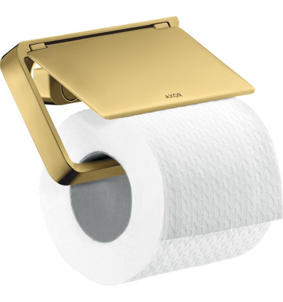 Uchwyt na papier toaletowy z osłoną Złoty Optyczny Polerowany AXOR Universal Softsquare Axor (42836990)