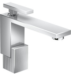 Jednouchwytowa bateria umywalkowa 130 z kompletem odpływowym Push-Open, szlif diamentowy Chrom AXOR Edge Axor (46011000)