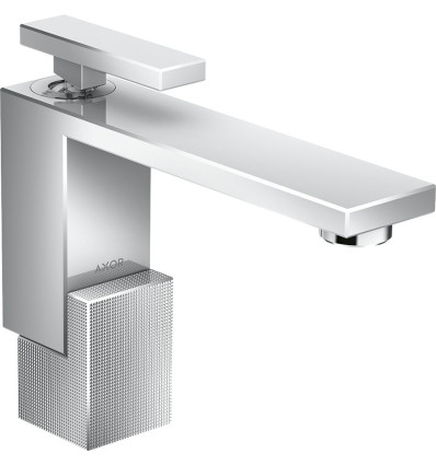 Jednouchwytowa bateria umywalkowa 130 z kompletem odpływowym Push-Open, szlif diamentowy Chrom AXOR Edge Axor (46011000)