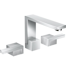 3-otworowa bateria umywalkowa 130 z kompletem odpływowym Push-Open, szlif diamentowy Chrom AXOR Edge Axor (46051000)