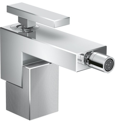 Jednouchwytowa bateria bidetowa z kompletem odpływowym Push-Open, szlif diamentowy Chrom AXOR Edge Axor (46211000)