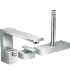 3-otworowa jednouchwytowa bateria na brzeg wanny, sBox, szlif diamentowy Chrom AXOR Edge Axor (46431000)