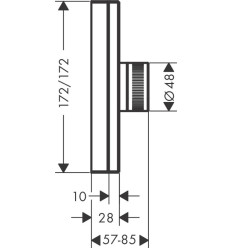 Bateria termostatyczna HighFlow, podtynkowa, szlif diamentowy Czarny Chrom Polerowany AXOR Edge Axor (46741330)