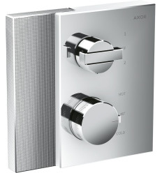 Bateria termostatyczna z zaworem odcinająco-przełączającym do 2 odbiorników, podtynkowa, szlif AXOR Edge Axor (46761000)