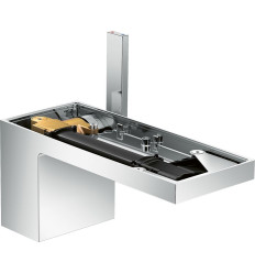 Jednouchwytowa bateria umywalkowa 70 bez płytki z kompletem odpływowym Push-Open Chrom AXOR MyEdition Axor (47012000)