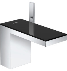Jednouchwytowa bateria umywalkowa 110 z kompletem odpływowym Push-Open chrom/czarne szkło AXOR MyEdition Axor (47030600)