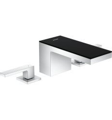 3-otworowa bateria umywalkowa 70 z kompletem odpływowym Push-Open chrom/czarne szkło AXOR MyEdition Axor (47050600)
