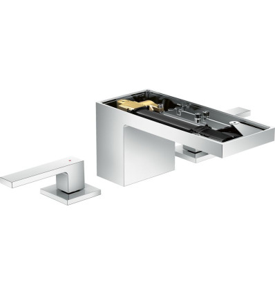 3-otworowa bateria umywalkowa 70 bez płytki z kompletem odpływowym Push-Open Chrom AXOR MyEdition Axor (47052000)