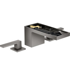 3-otworowa bateria umywalkowa 70 bez płytki z kompletem odpływowym Push-Open Czarny Chrom AXOR MyEdition Axor (47052330)