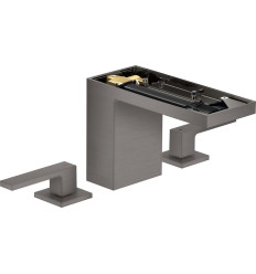 3-otworowa bateria umywalkowa 110 bez płytki z kompletem odpływowym Push-Open Czarny Chrom AXOR MyEdition Axor (47072340)