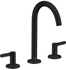 3-otworowa bateria umywalkowa 170 z kompletem odpływowym Push-Open Czarny Matowy AXOR One Axor (48050670)