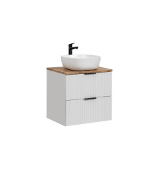 Zestaw meblowy 60 cm z blatem i umywalką nablatową Smile Adel White Comad (SET -ADW B 60 CM UN 6252)