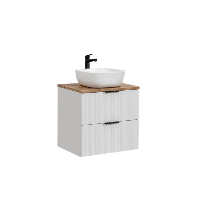 Zestaw meblowy 60 cm z blatem i umywalką nablatową Smile Adel White Comad (SET -ADW B 60 CM UN 6252)