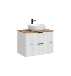 Zestaw meblowy 80 cm z blatem i umywalką nablatową Smile Adel White Comad (SET -ADW B 80 CM UN 6252)