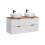 Zestaw meblowy 120cm z blatem i 2 umywalkami nablatowymi Smile Adel White Comad (SET -ADW B 120 CM UN 6252)