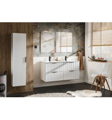 Zestaw meblowy 120cm z umywalką meblową SKY, szafką wysoką i lustrem Adel White Comad (SET -ADW SKY 120 CM 1)