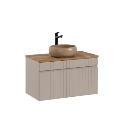 Zestaw meblowy 80cm z blatem i umywalką nablatową Wiki Iconic Cashmere Comad (SET - ICC B 80 CM WIKI-MC)