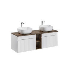Zestaw meblowy 140cm z blatem i 2 umywalkami nablatowymi Smile Iconic White Comad (SET ICW-B 140 CM 6252)