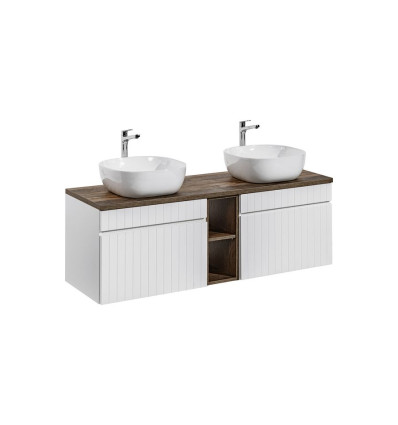 Zestaw meblowy 140cm z blatem i 2 umywalkami nablatowymi Smile Iconic White Comad (SET ICW-B 140 CM 6252)