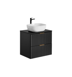 Zestaw meblowy 60 cm z umywalką nablatową Adel Black Comad (SET -ADB B 60 CM SMILE 40)