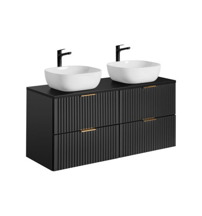 Zestaw meblowy 120cm z umywalkami nablatowymi Adel Black Comad (SET -ADB B 120 CM SMILE 40)