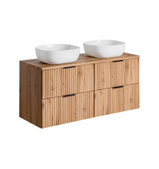 Zestaw meblowy 120cm z blatem i 2 umywalkami nablatowymi Smile Adel Oak Comad (SET -ADO B 120 CM SMILE 40)