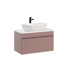Zestaw meblowy 80cm z umywalką nablatową Iconic Rose Comad (SET -ICR B 80 CM LILI-MW21)