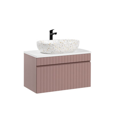 Zestaw meblowy 80cm z umywalką nablatową Iconic Rose Comad (SET -ICR B 80 CM LILI-MW21)