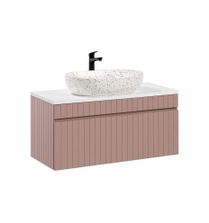 Zestaw meblowy 100cm z umywalką nablatową Iconic Rose Comad (SET -ICR B 100 CM LILI-MW21)