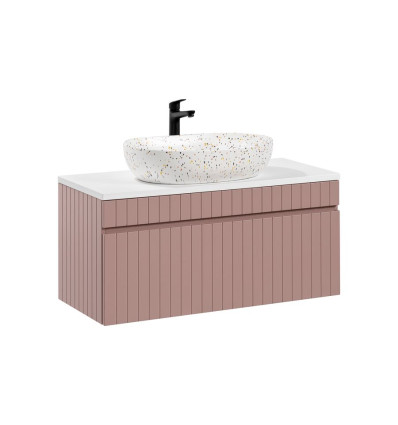 Zestaw meblowy 100cm z umywalką nablatową Iconic Rose Comad (SET -ICR B 100 CM LILI-MW21)