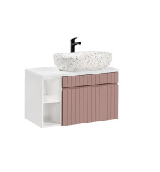 Zestaw meblowy 80cm z umywalką nablatową Iconic Rose Comad (SET -ICR B 80 CM LILI-MW21 81-01 WHITE)