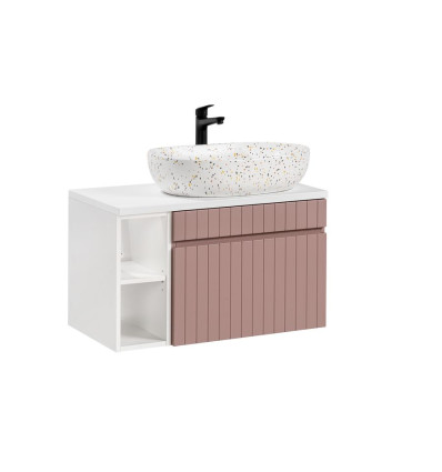 Zestaw meblowy 80cm z umywalką nablatową Iconic Rose Comad (SET -ICR B 80 CM LILI-MW21 81-01 WHITE)
