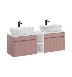 Zestaw meblowy 140cm z umywalkami nablatowymi Iconic Rose Comad (SET -ICR B 140 CM LILI-MW21 81-01 WHITE)