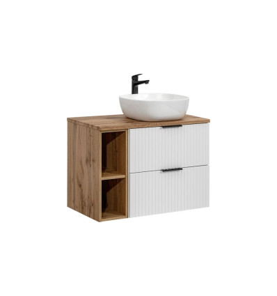 Zestaw meblowy 80cm z blatem i umywalką nablatową Smile Adel White Comad (SET -ADW B 80 CM UN 6252 81-01 WOTAN)