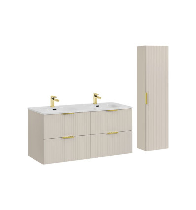 Zestaw meblowy 120cm z umywalką SKY i szafką wysoką Adel Cashmere Comad (SET-ADC 120CM SKY HIGH CABINET)
