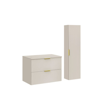 Zestaw meblowy 80 cm z blatem i szafką wysoką Adel Cashmere Comad (SET-ADC B CASHMERE 80CM HIGH CABINET)