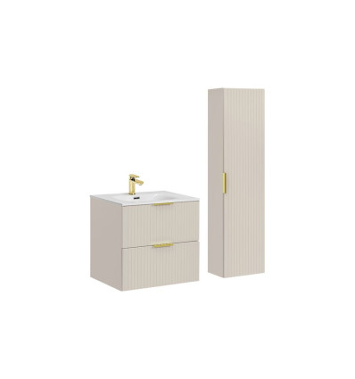 Zestaw meblowy 60 cm z umywalką meblową SKY i szafką wysoką Adel Cashmere Comad (SET-ADC 60CM SKY HIGH CABINET)
