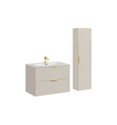 Zestaw meblowy 80cm z umywalką SKY i szafką wysoką Adel Cashmere Comad (SET-ADC 80CM SKY HIGH CABINET)