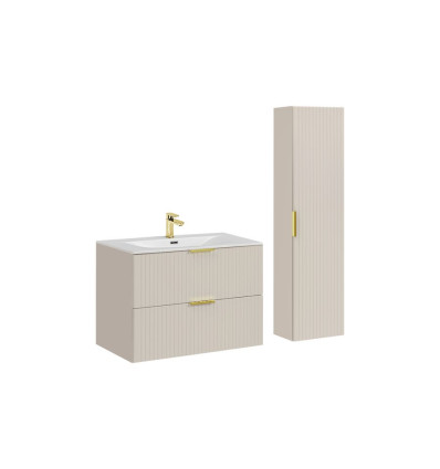 Zestaw meblowy 80cm z umywalką SKY i szafką wysoką Adel Cashmere Comad (SET-ADC 80CM SKY HIGH CABINET)