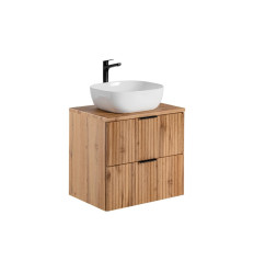 Zestaw meblowy 60 cm z blatem i umywalką nablatową Smile Adel Oak Comad (SET -ADO B 60 CM SMILE 40)