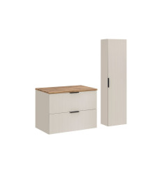 Zestaw meblowy 80cm z blatem i szafką wysoką Adel Cashmere Comad (SET-ADC B 80CM WOTAN HC)