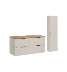 Zestaw meblowy 120cm z blatem i szafką wysoką Adel Cashmere Comad (SET-ADC B WOTAN 120CM HC)