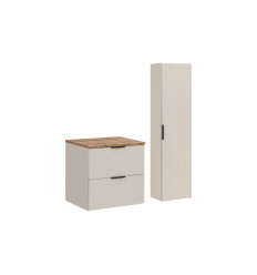 Zestaw meblowy 60cm z blatem i szafką wysoką Adel Cashmere Comad (SET-ADC B WOTAN 60CM HC)