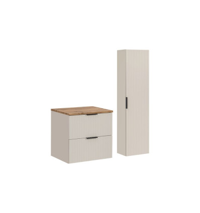 Zestaw meblowy 60cm z blatem i szafką wysoką Adel Cashmere Comad (SET-ADC B WOTAN 60CM HC)