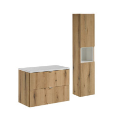 Zestaw meblowy 80cm z blatem i szafką wysoką Nova Oak Comad (SET-NOA B WHITE 80CM S HC)