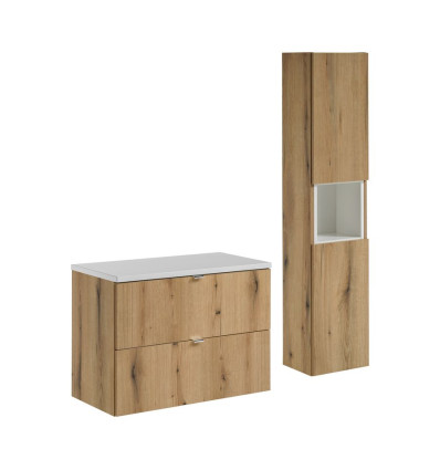 Zestaw meblowy 80cm z blatem i szafką wysoką Nova Oak Comad (SET-NOA B WHITE 80CM S HC)