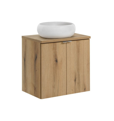 Zestaw meblowy 60cm z blatem i umywalką nablatową Wiki Nova Oak Comad (SET-NOA B OAK 60CM D UN WIKI SW)
