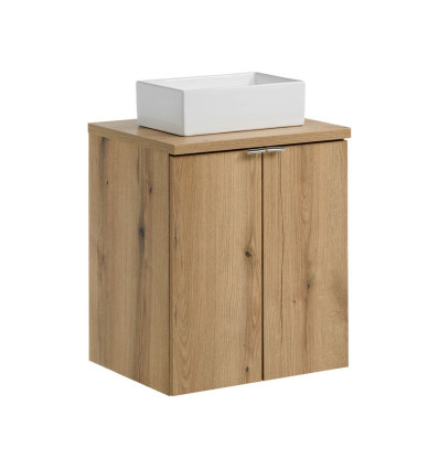 Zestaw meblowy 50cm z blatem i umywalką nablatową Gaja Nova Oak Comad (SET-NOA B OAK 50CM D UN GAJA 35 SW)
