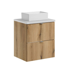 Zestaw meblowy 50cm z blatem i umywalką nablatową Gaja Nova Oak Comad (SET-NOA B WHITE 50CM S UN GAJA 35 SW)